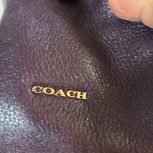 2013 Coach eggplant pebbled leather with dust bag & COA - Picture 6 of 14